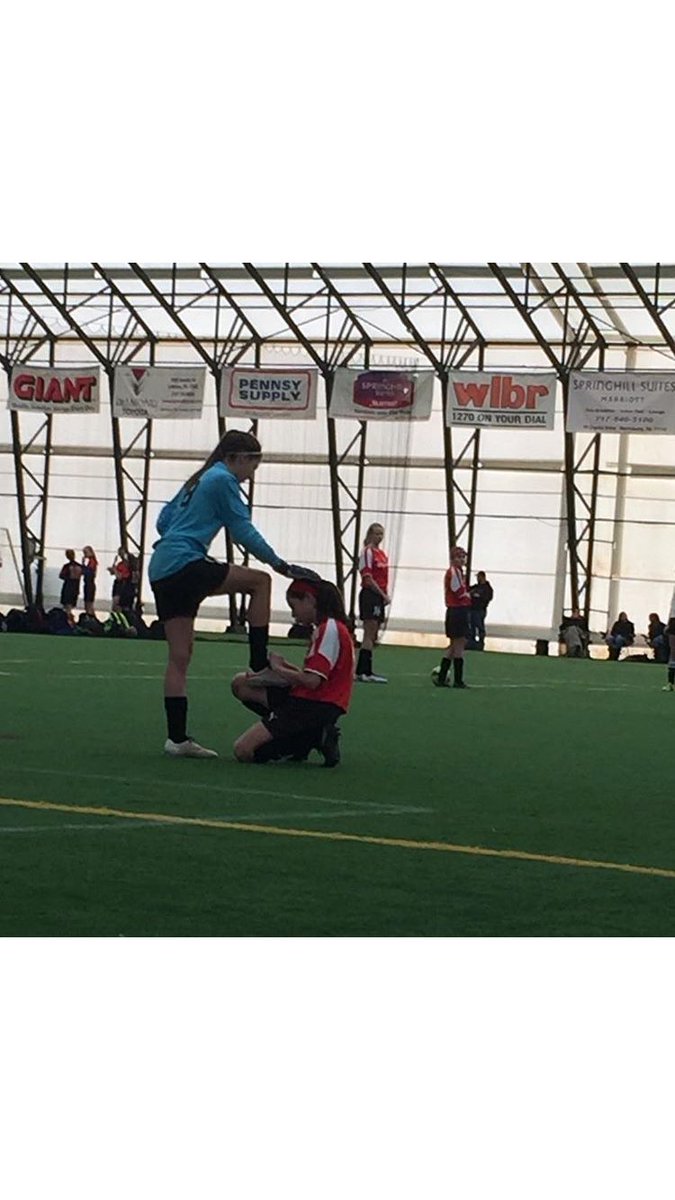 SoccerGirlFC's tweet photo. Every goalie has their designated shoe tying teammate ❤️ https://t.co/2m4FHOVZKG