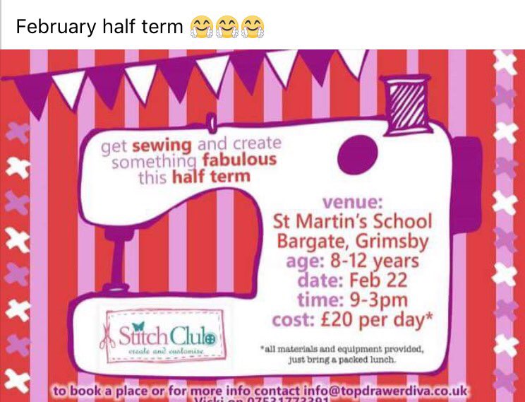 #stitchclub for mini designers aged 8-12yrs #Grimsby, #cleethorpes #northeastlincolnshire, #brigg, #humberside