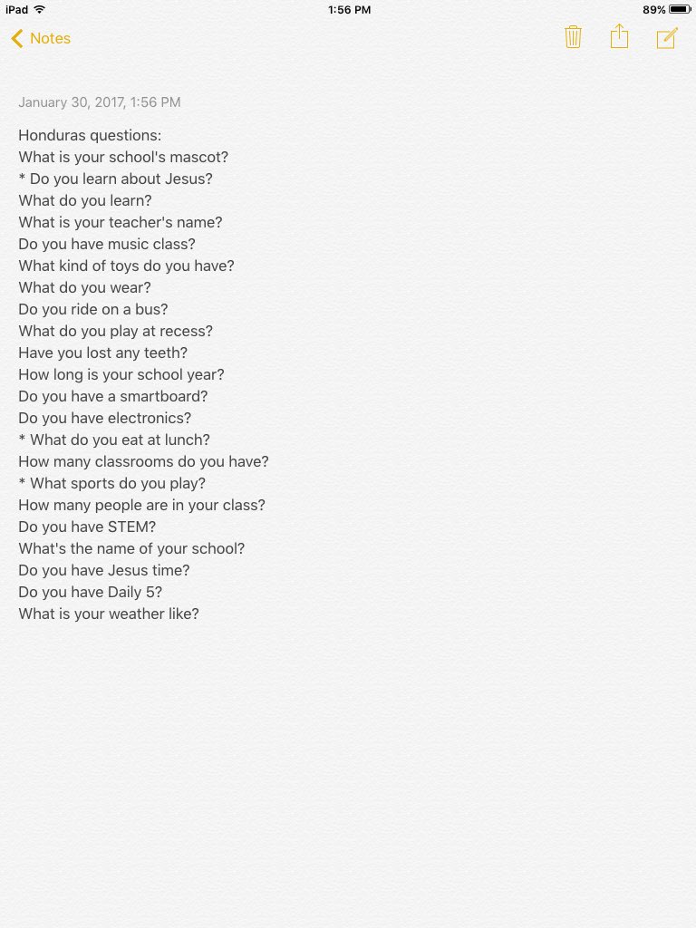 SchellerKinders's tweet image. We have lots of questions for the #firstgrade in Honduras! Can't wait to Skype them tomorrow!