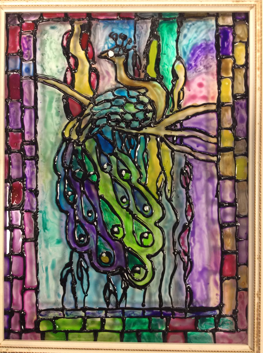 MadeAtHighshore's tweet photo. #HandmadeHour #recycled picture frame with peacock #handpainted onto the glass by Nazir #HandmadeAtHighshore #RemadeInBritain #RemadeHour https://t.co/25Vp1cNauK