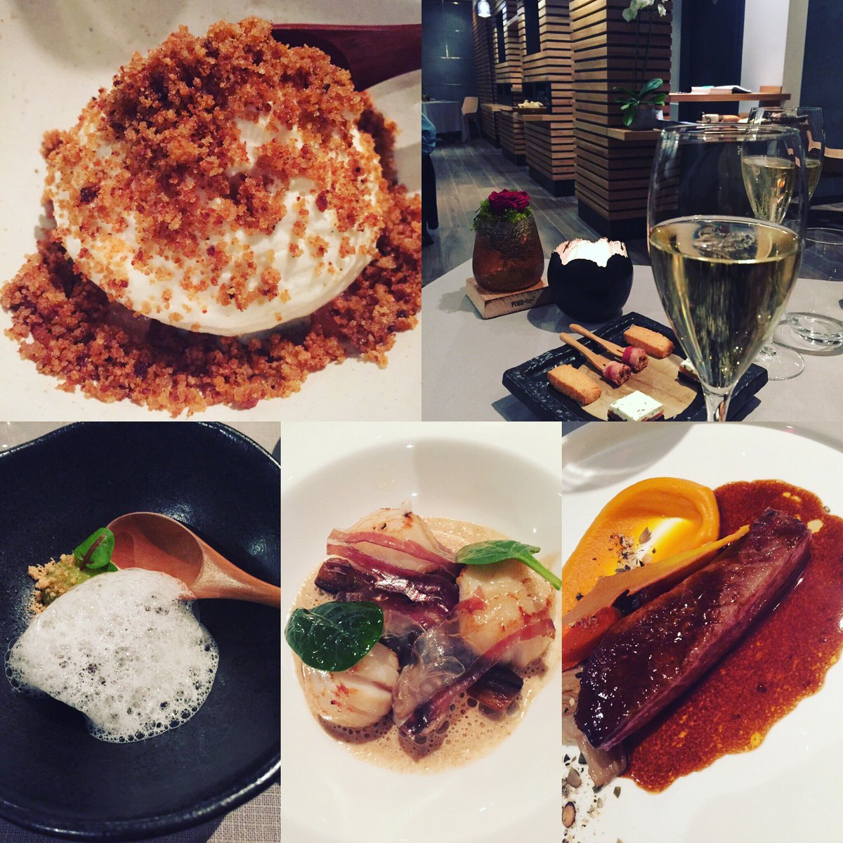 Cotebasquepeopl's tweet photo. Ce week-end dîner étoilé chez Les Rosiers dans leur nouvelle salle! Avec un menu dégustation au top : une adresse du #guideideal #Biarritz 👍 https://t.co/Z5xW616ONJ