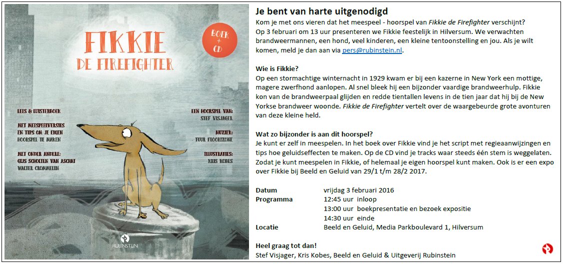 RadiomakersDesm's tweet photo. Fikkie Feestje met brandweermannen, hond, @jipvandendool, @SVisjager en met jou? vrijdag in @BeeldenGeluid https://t.co/aHYmkTQjSO https://t.co/dnfZol2ArZ