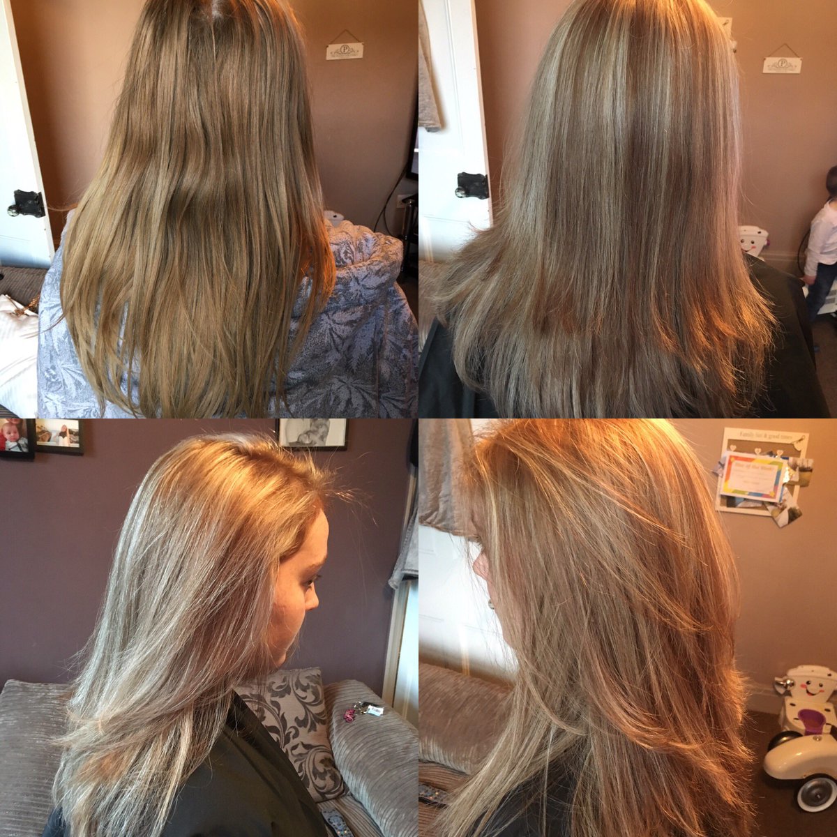 LauraS_91's tweet photo. Today's transformation. Dark golden blonde with highlights throughout and a long layered restyle. Flicky blow dry to finish 🤣 @runshawhair https://t.co/AUqka7N8mV