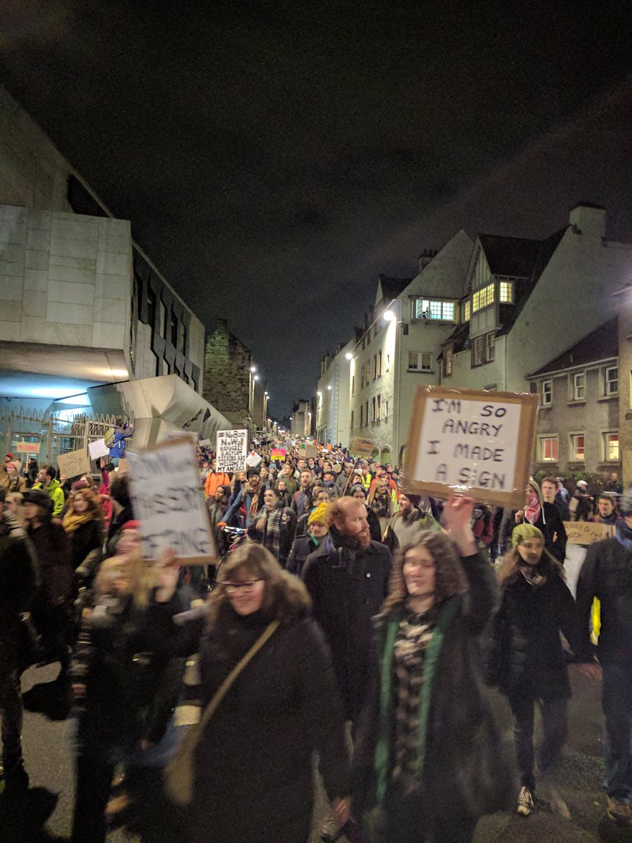 carolineoreo's tweet photo. Huge turnout for Edinburgh protest. Proud of my adopted city #MuslimBanprotest #StandUpToTrump #RefugeesWelcome #refugeesarewelcomehere https://t.co/zbzZuH6MHE
