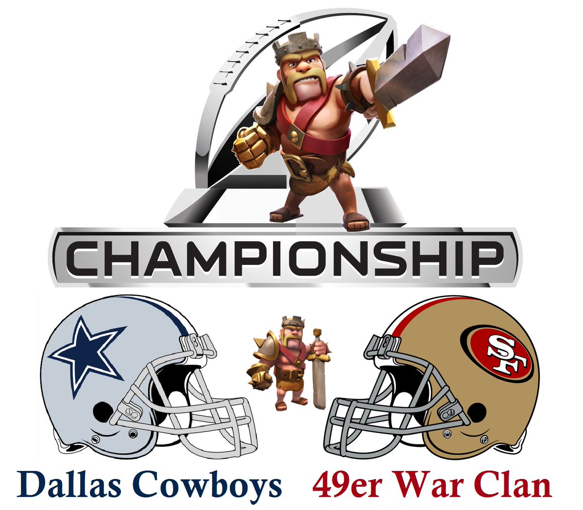 CoCNFL's tweet photo. (1) 49er War Clan vs. (2) Dallas Cowboys
January 21, 2017
BK Conference Championship https://t.co/PGeOJ3Ogoe