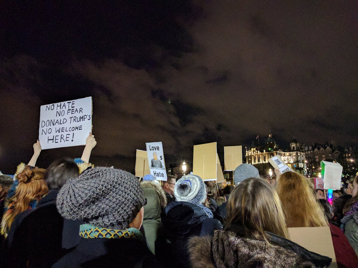 carolineoreo's tweet photo. Huge turnout for Edinburgh protest. Proud of my adopted city #MuslimBanprotest #StandUpToTrump #RefugeesWelcome #refugeesarewelcomehere https://t.co/zbzZuH6MHE