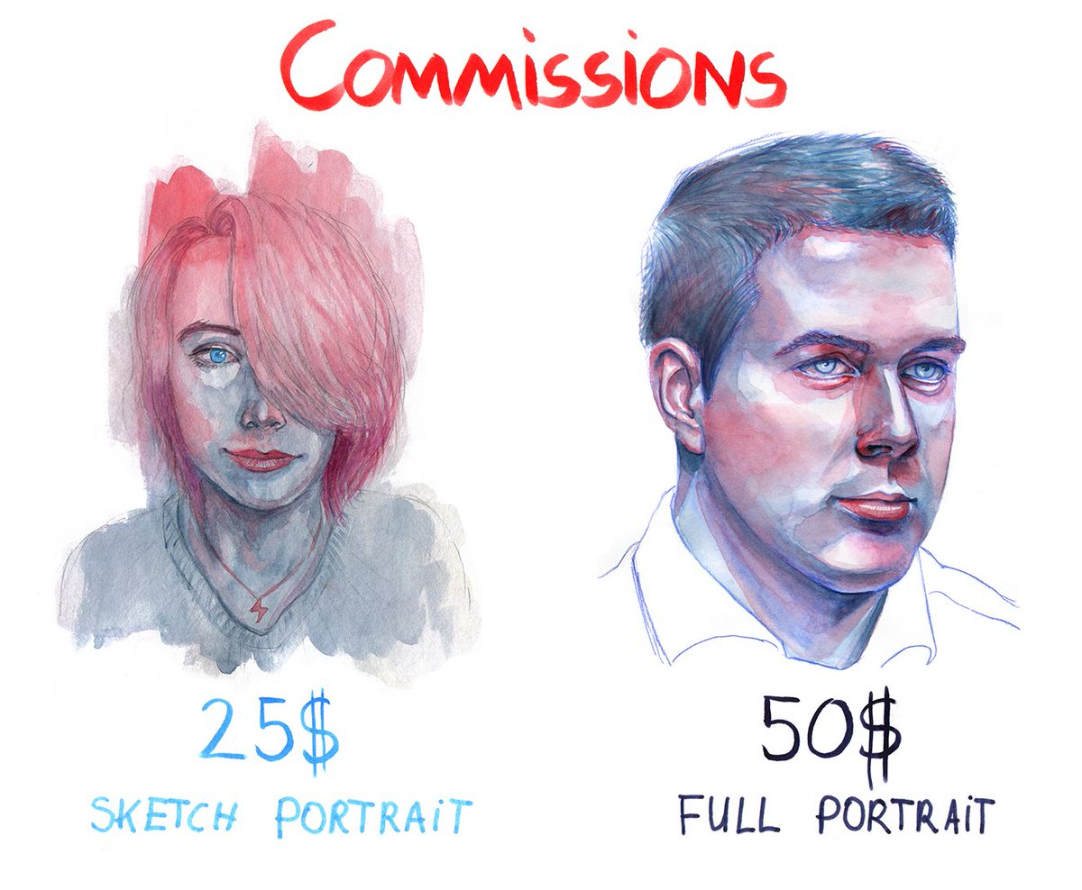 Commissions are now open! 😁 DM me if interested. RT's are highly appreciated ☺️
Note: advance payment = 1/3 of the final portrait value.