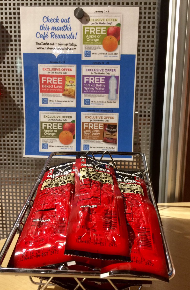 kvcccafearamark's tweet photo. Sign up for cafe rewards and get free items (w/ 5.99 purchase) weekly! This weeks is beef jerky! https://t.co/cqCqWPLrFu #cafeupdate https://t.co/SRQpAN9XvU