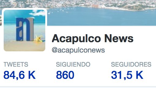 ANewsMX's tweet photo. Gracias @Twitter, thanks @jack ya somos @acapulconews sin el '1'👏👏👏🖖 https://t.co/YCkn7fPhQm