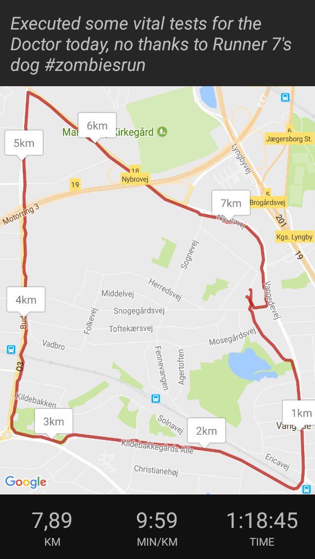 Corneydk's tweet photo. Executed some vital tests for the Doctor today, no thanks to Runner 7's dog #zombiesrun https://t.co/P2jCnArqYG