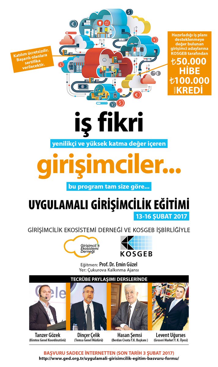 Retweetleyin çok kişi yararlansın <a href="/huseyinsen/">Hüseyin ŞEN</a> <a href="/zekikivanc/">Zeki KIVANÇ</a> <a href="/ckaorgtr/">Çukurova Kalkınma Ajansı</a> <a href="/Kosgeb/">KOSGEB</a> @AMeneve <a href="/BirolYarman/">Birol Yarman</a> <a href="/cukurova1973/">ÇukurovaÜniversitesi</a> @adanaBTU <a href="/caguniversitesi/">Çağ Üniversitesi</a>