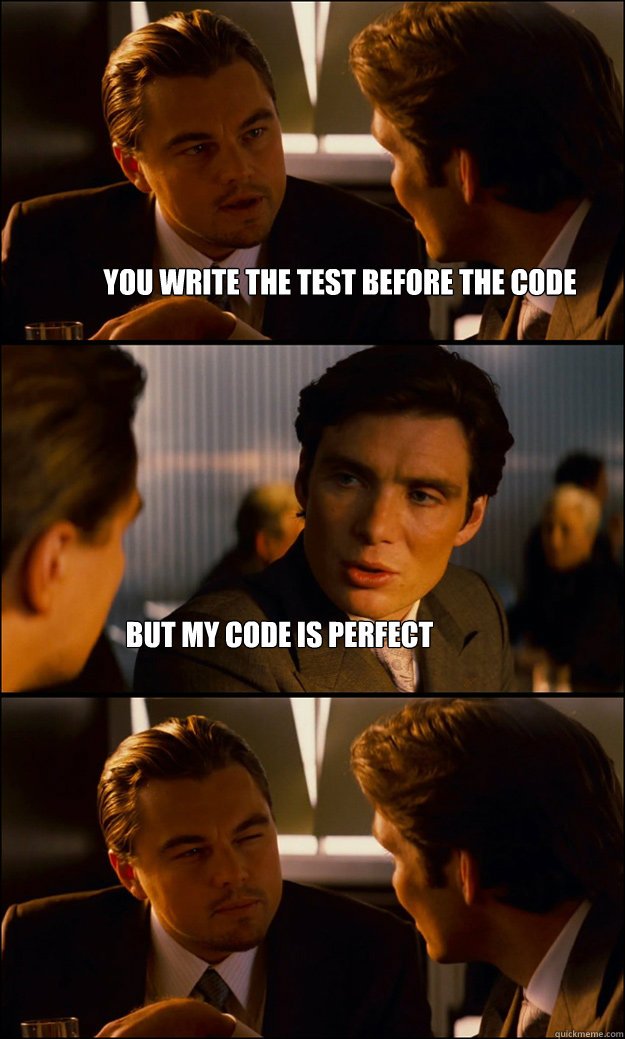 Extreme programming technique of writing tests before implementations will make a lot of careful design and fun memes 🤙👏 #AgileAppstate