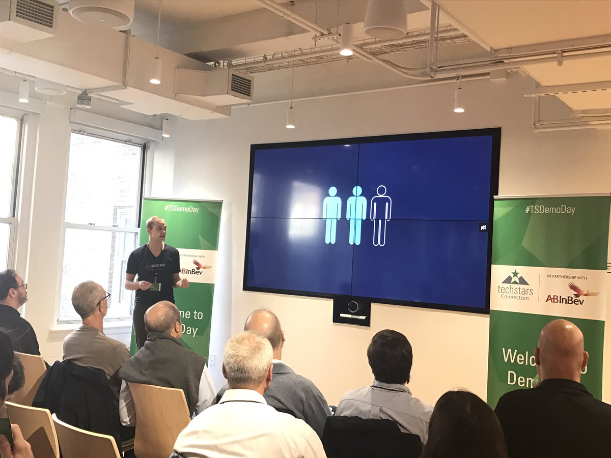namethatjane's tweet photo. @Quantac_Co CEO Lukas Schulte, dancing in to Tequila on the power of alcohol and the quantified self. #TSConnection @techstars https://t.co/Bt2kHrSljT