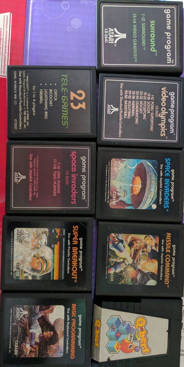 tanooki84's tweet image. Taking stock of my #2600 games.
I only want 2 player games, besides #BasicProgramming 
#atari2600