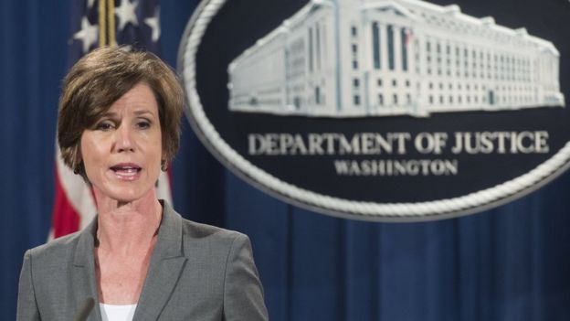 Sally Yates - acting attorney general removed by Trump