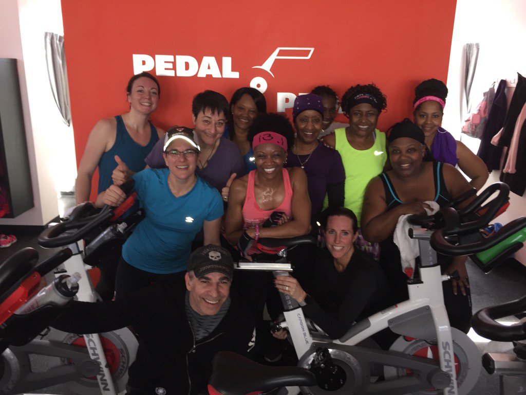 pechazclark's tweet photo. @pedalpedalstl shout out to this group who came and rocked their lunch time in this 45min spin class. #hiphopcycle https://t.co/2MndlPejYD