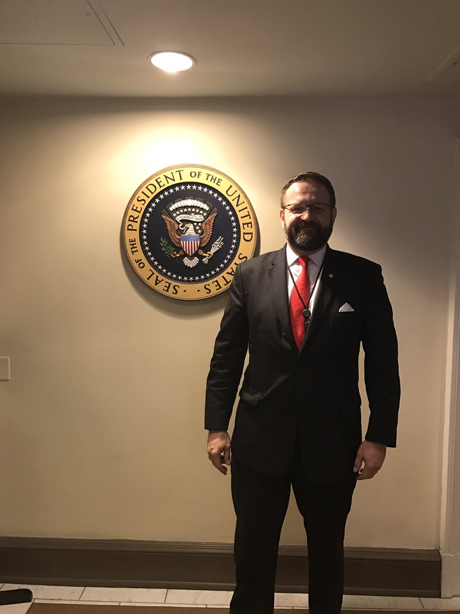 SebGorka's tweet photo. Well the radio silence is over. 
Congrats to those who guessed!

Honored to be Deputy Assistant to the President of the United States. 
MAGA https://t.co/wgTy70E4jx