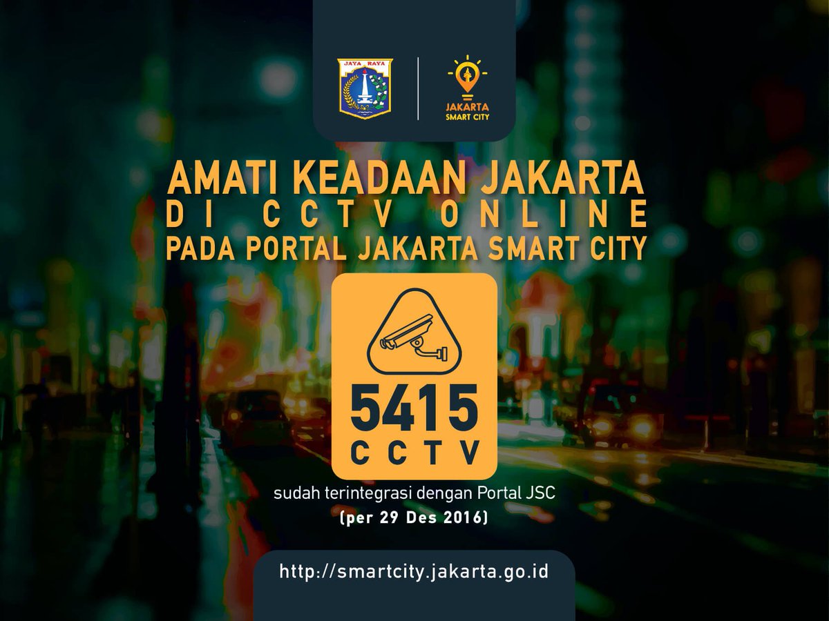 Ada 5.415 CCTV yang sudah terpantau di Command Center Jakarta Smart City dan bisa Anda lihat di smartcity.jakarta.go.id/maps