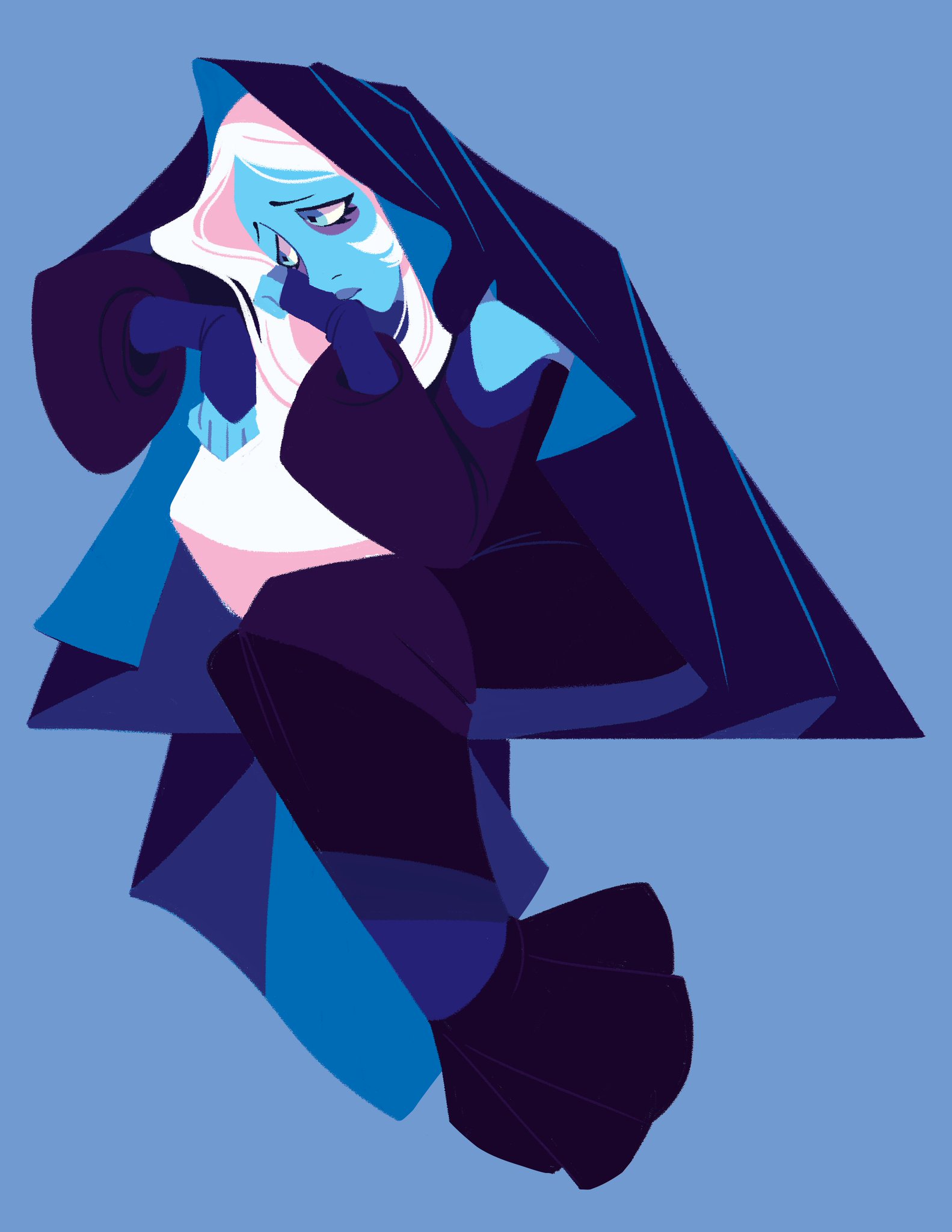 “Now that the episodes are coming out, I felt like I could finally work on this print. I really love Blue Diamond <3 She intrigues me”