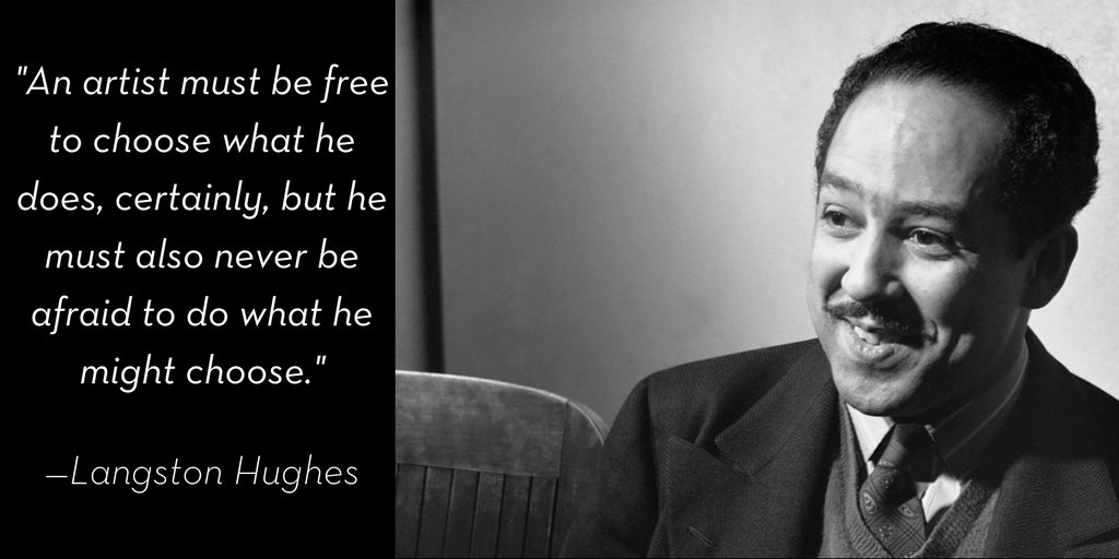 PENamerica's tweet photo. Celebrated poet and activist Langston Hughes was born #onthisday in 1902. https://t.co/F9PvORSuyB