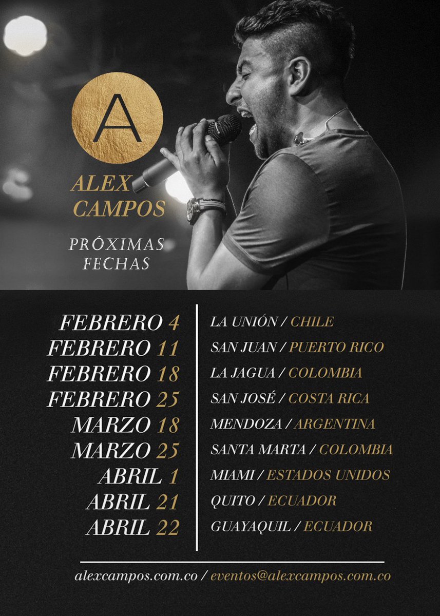 CamposAlex's tweet photo. Sí estás interesado en invitarnos a tu ciudad escríbenos: eventos@alexcampos.com.co o llama al 57 3106884327. Info: https://t.co/hdYhw9pIA8. https://t.co/r2dd36Cq4e