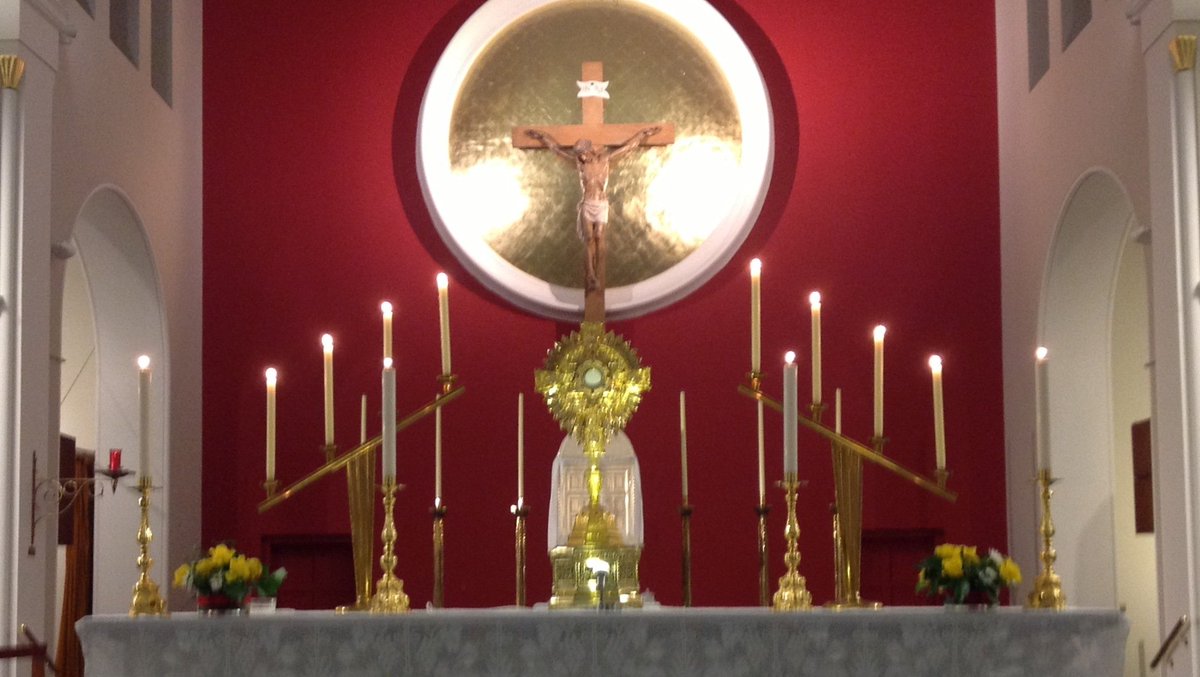 MerrionRdChurch's tweet photo. Adoration of the Blessed Sacrament in anticipation of First Friday, 12.30-midnight, this THURSDAY, 2 February 2017. https://t.co/2zAcOF0TsZ https://t.co/W9KCrhKkvj