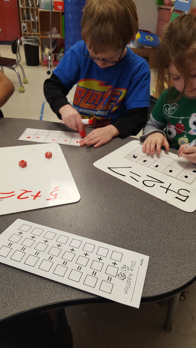 Mrs_Holsapple16's tweet image. Learning about addition this week! #tenframefun #diceaddition