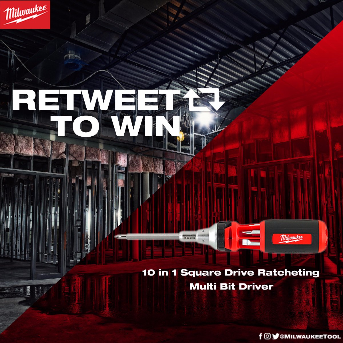 MilwaukeeTool's tweet image. RT for a chance to add the 10-in-1 Square Drive Ratcheting Multi Bit Driver to your tool bag. bit.ly/2kLf6MT