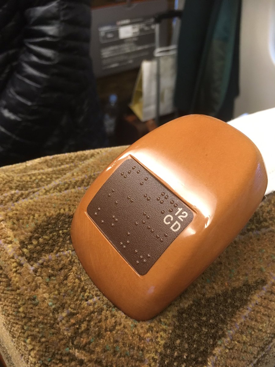Design4dignity's tweet photo. Braille seat numbering on the Japanese bullet train. Why not everywhere? https://t.co/TMRSXnquC9