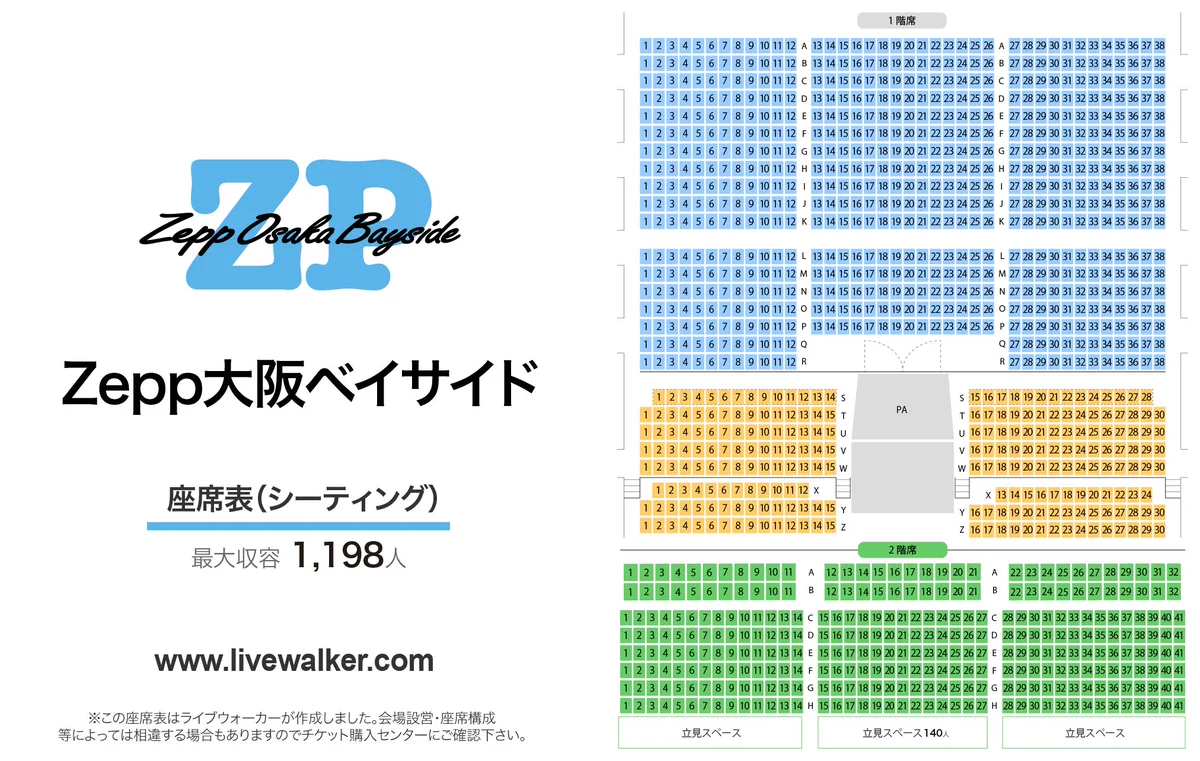 zepp 大阪 座席