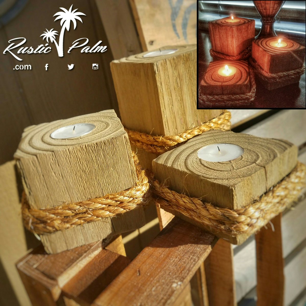 RusticPalm's tweet photo. Trying out a new style of candle holders with some reclaimed post. #rusticpalm https://t.co/OV7WXo5xXp