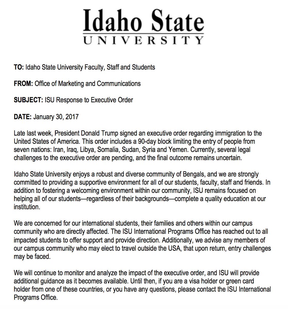 Idaho State University tweet media
