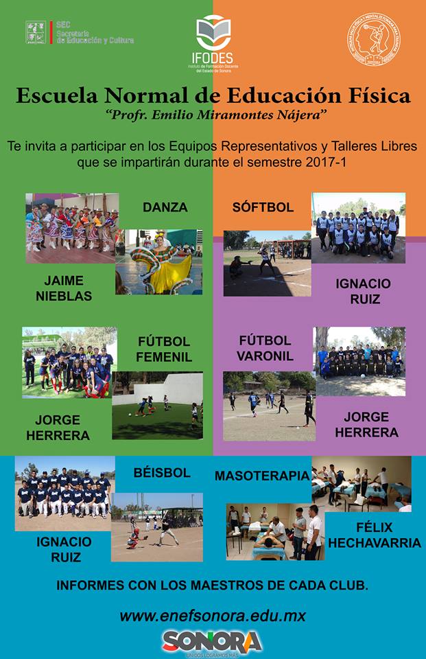 Participa en los Equipos Representativos y Talleres Libres.