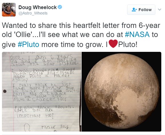 RealRogueNASA's tweet image. #GlobalWarming on Earth has effected the growth of #Pluto, causing it to lose status as a planet. #SavePluto #ClimateFacts #RESIST Trump