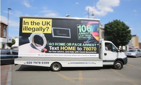 lewisskinner's tweet photo. So, @theresa_may doesn't see anything wrong with @realDonaldTrump's #MuslimBan. I wonder why? Remember this? #GoHomeBus https://t.co/lruBE7av6B