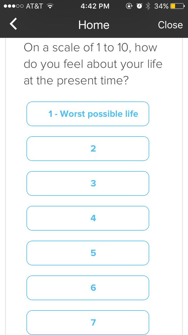 MadelineAwesome's tweet photo. Taking part in a medical study. Very excited about this response option. #WorstPossibleLife https://t.co/Vzmf2z8q6t