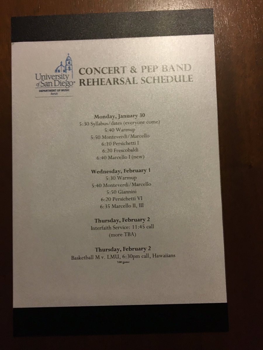 Happy first rehearsal of 2017! Here is this week's schedule to celebrate 🎉