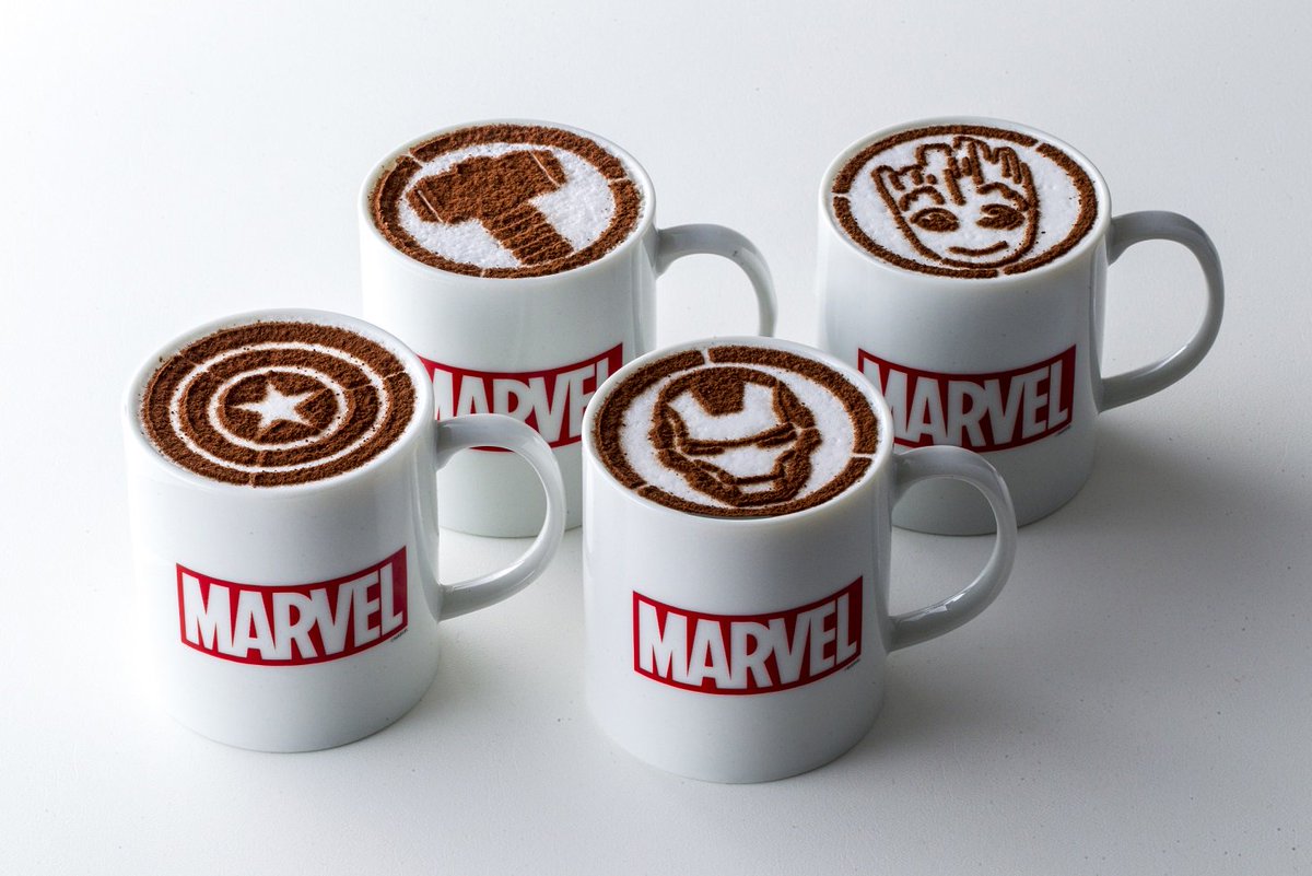 Marvel 今日はどの ラテアート 気分 Marvel Join The Heroes In 109men S マーベルカフェ 渋谷109men S T Co Ejb3dhttva