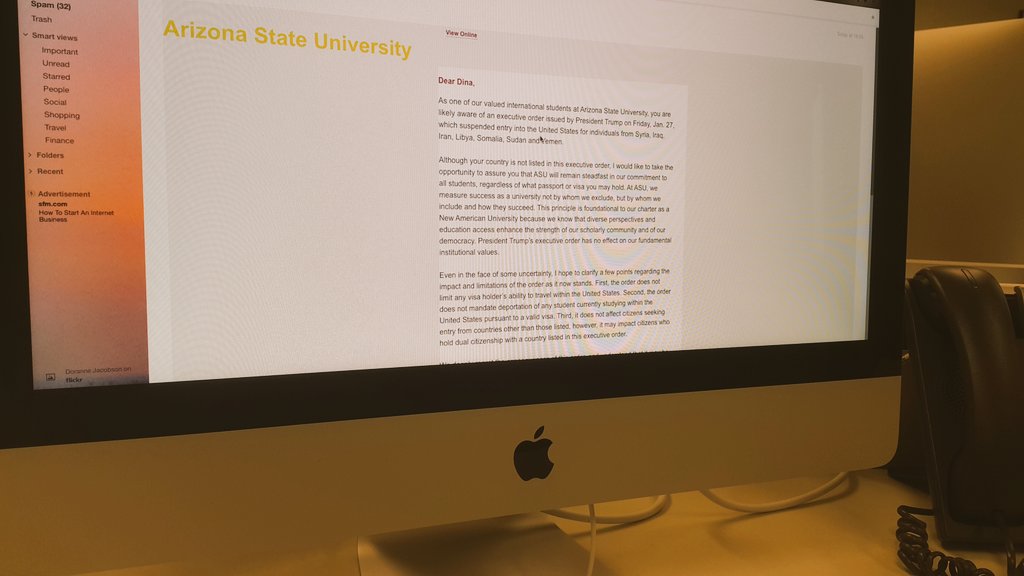 dinazhans's tweet photo. @ASU assures all students of its commitment regardless country and #visa. Proud to be part of it! #CronkiteHHH https://t.co/KWKlYcP7TF