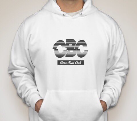 CleanButtClub's tweet photo. CBC Logo White/Black hoodie! Coming to the public 2.13.17 (DM FOR PURCHASE!)# https://t.co/VmgTKodiUc