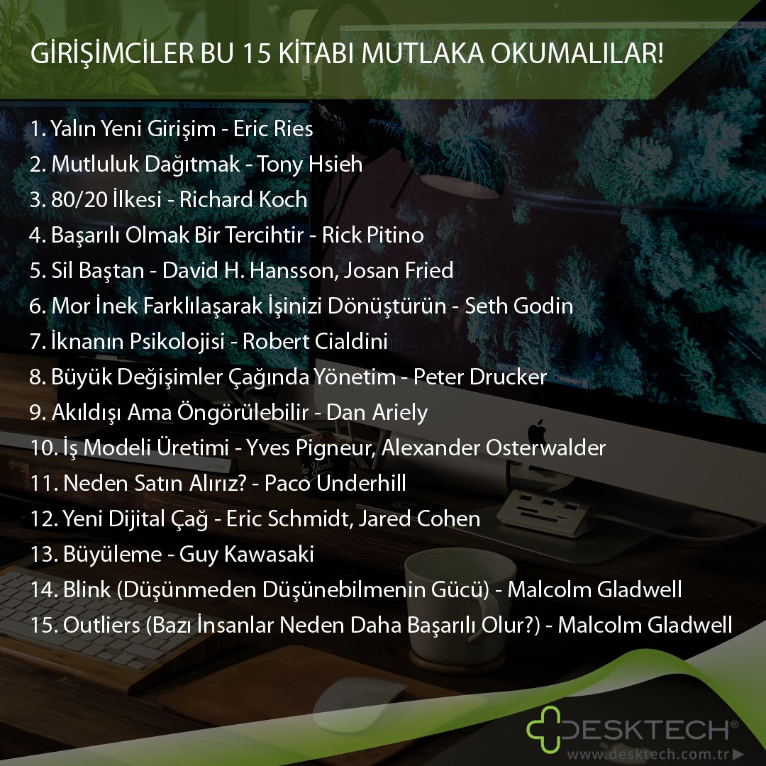 DesktechTR's tweet photo. Girişimci misiniz? O halde, bu kitapları mutlaka okuyun! #okuyanGirişimci #kitapkurdu #desktech #sanalsekreterlik #işkitapları #kitap https://t.co/GxBiTNqJpY