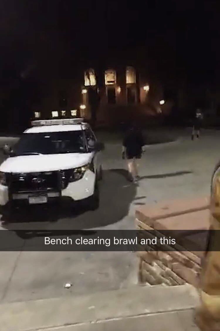 There was a bench clearing brawl at CU intramural hockey game tonight