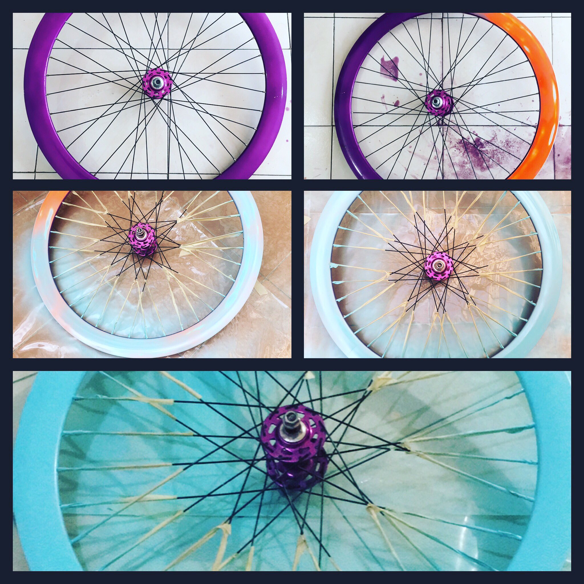 Aros de outlet bicicleta pintados