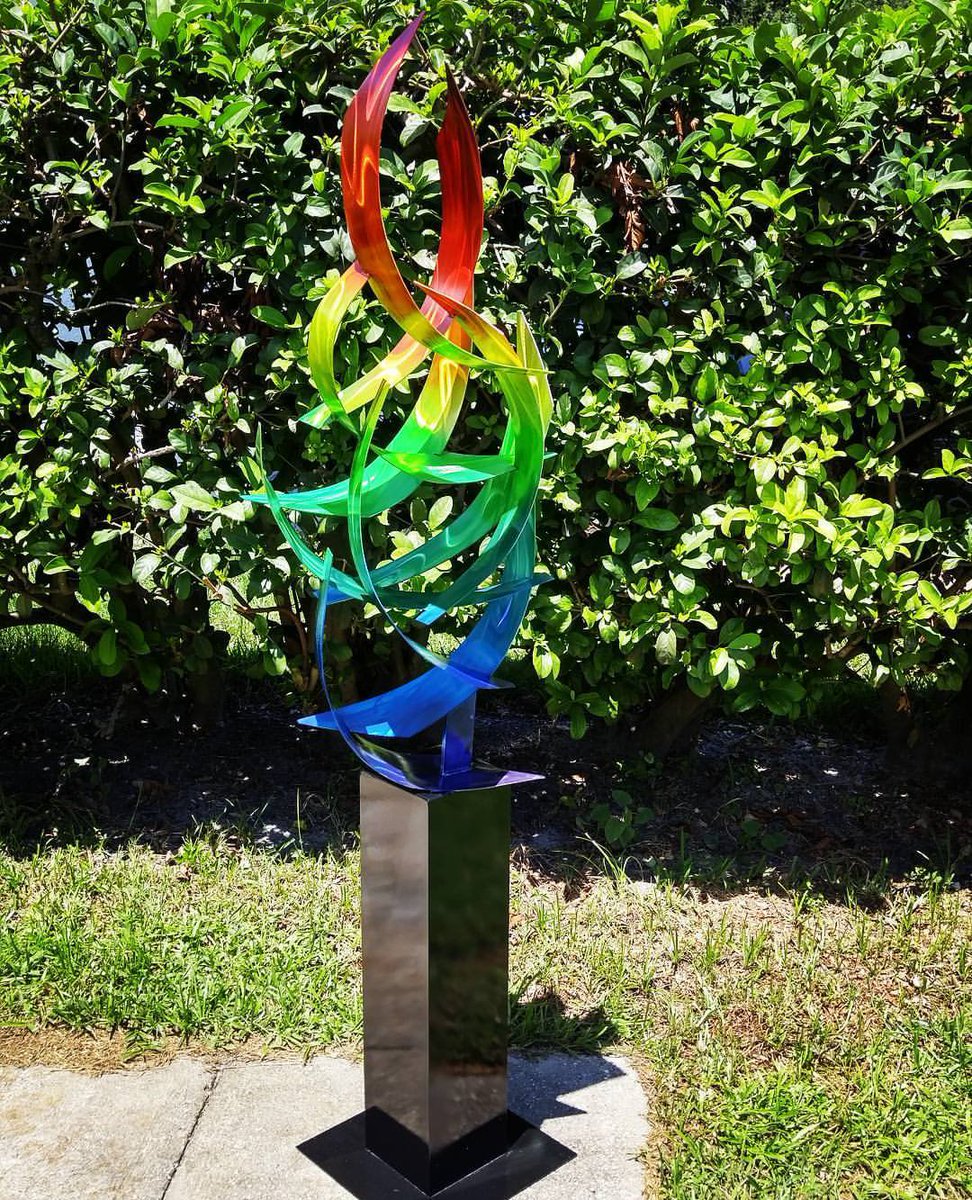 kpwmediagroup's tweet photo. The magnificent 'Tempest' steel sculpture by renowned contemporary sculptor #DustinMiller of #abstractmetaldesign https://t.co/mykQZ3TtFn https://t.co/3MBJLYQX6m