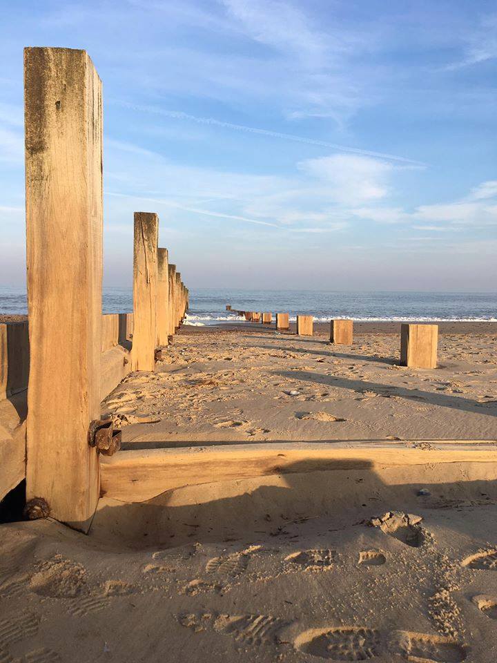 Winterton0nSea's tweet photo. Thanks Kassie for these. The old groynes &amp; the new sea defences along the beach from Winterton. https://t.co/4sbeNm8hmY  #WintertonOnSea https://t.co/oato5zddqz