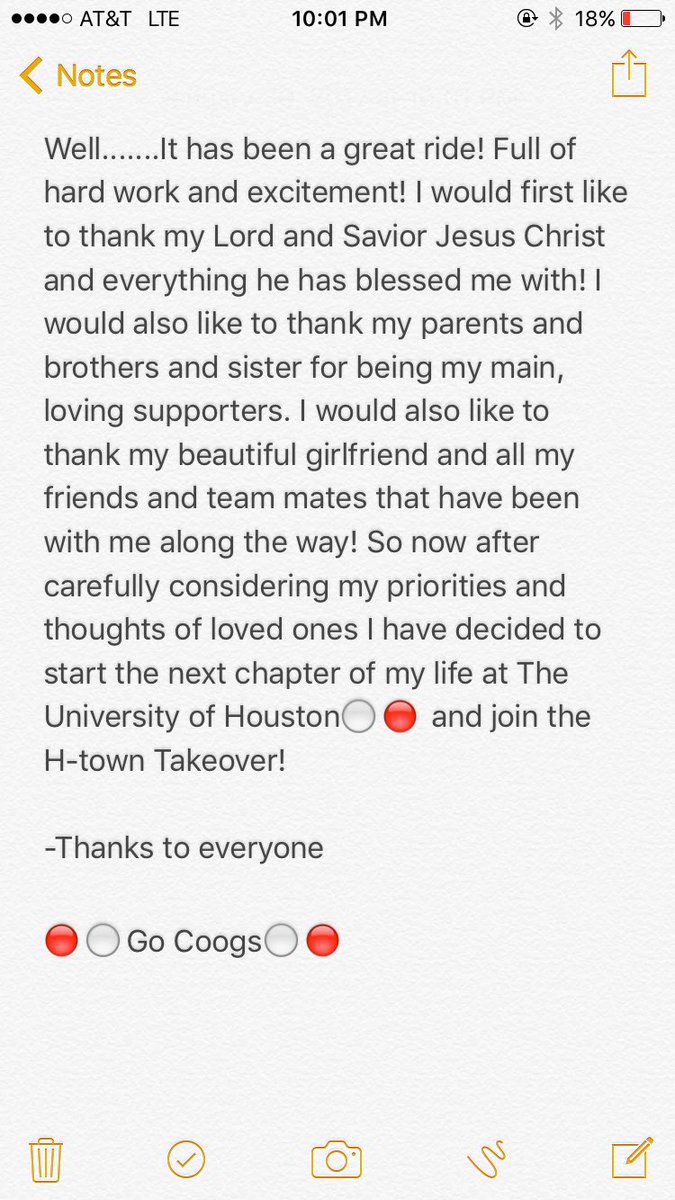 ShaneCreamer's tweet photo. I am officially a Cougar🐾⚪️🔴 #HTownTakeover 
@UHCougarFB @jamescasey85 https://t.co/qqPSyOeNPv