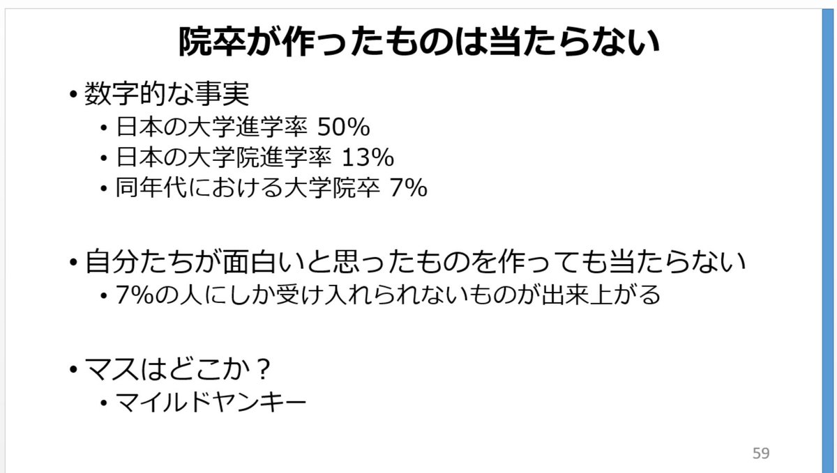 ところてん 偏差値40に受けるように って書くから炎上するのであって その裏返しを書けばいいわけですよ 某大学のm1向けの講義で作った資料の一部から抜粋