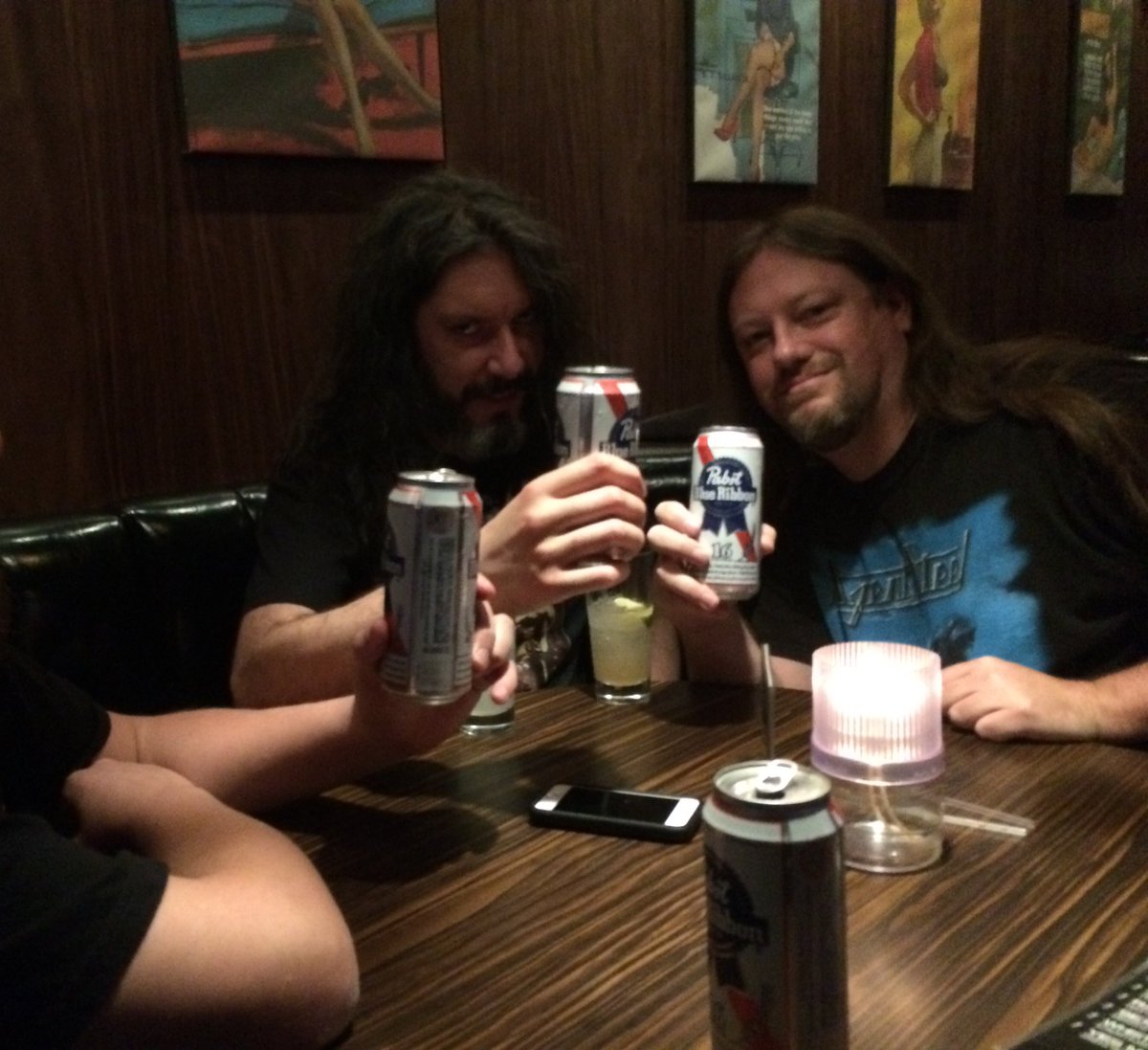 tallboy_tm's tweet photo. ran into the #MetalSwapMeet guys @TheOfficeBarSD plotting and planning some evil doings - look for a Metal Monday DJ set coming soon too! https://t.co/Dmk3mHvBPo