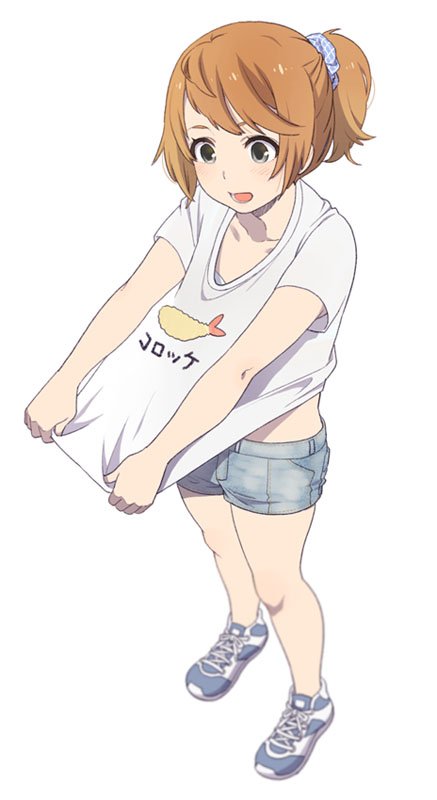 まったくモー助 No Twitter Tシャツを引っ張って柄をよく見せようとしてくれてる女の子