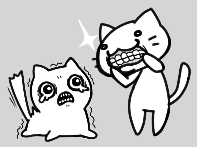 歯茎猫に対抗して入れ歯をつけてみた猫 